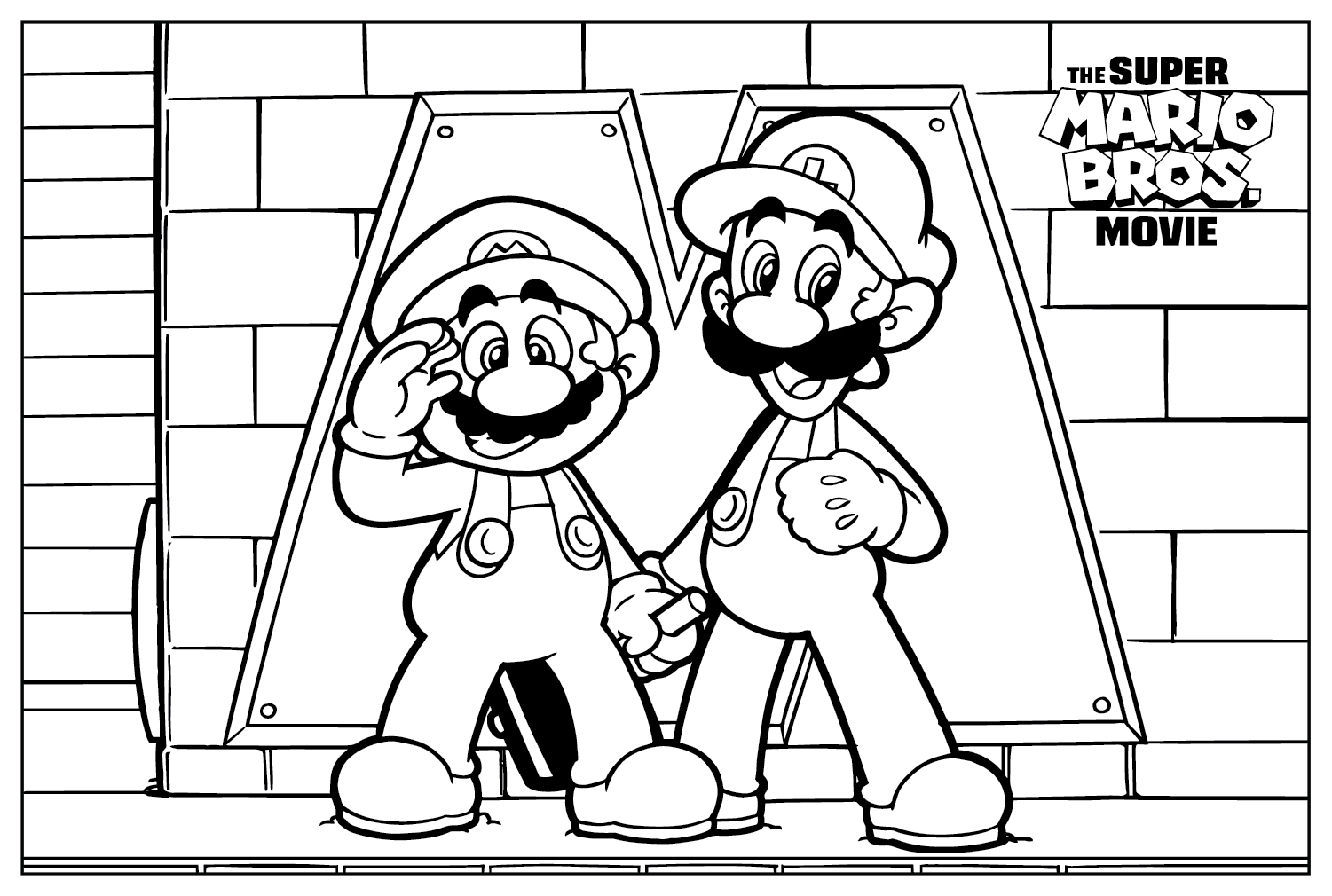 Mario And Luigi Color Page Free Printable Coloring Pages