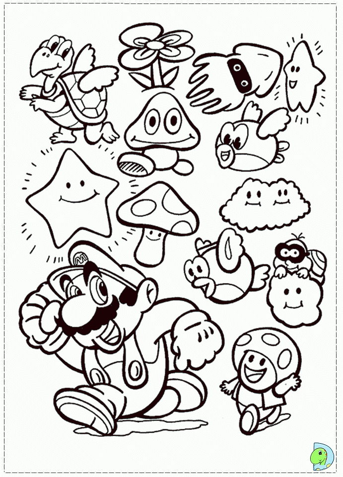 Mario Bros Coloring Pages To Print Coloring Home