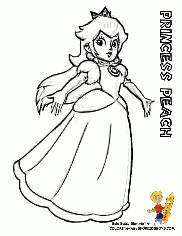 Mario Bros Peach Coloring Pages Coloring Home