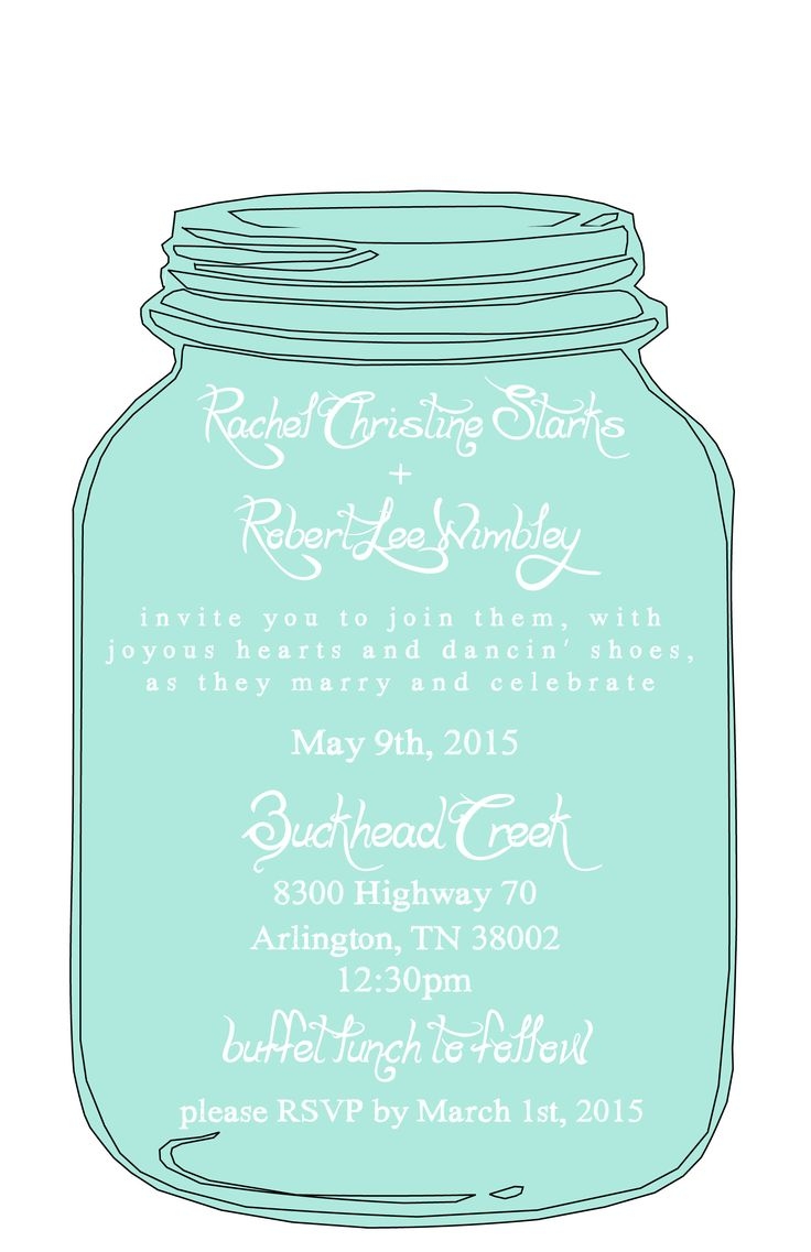 Mason Jar Invitation Template Mason Jar Free Printable Wed Mason Jar
