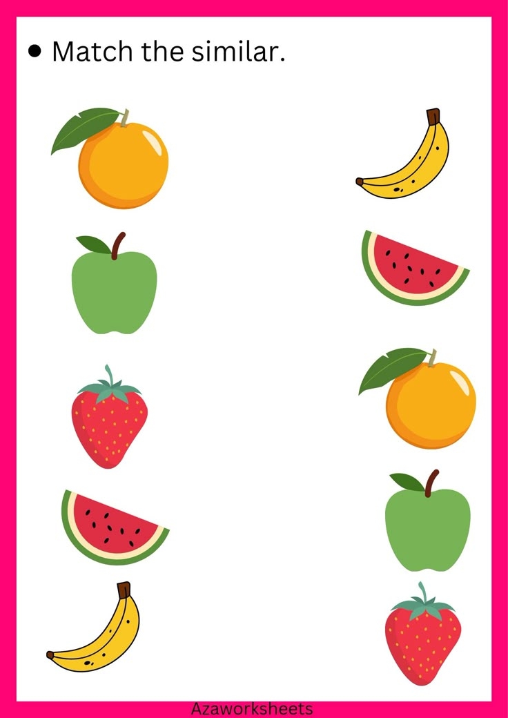 Match The Similar Worksheets For Preschoolers And Nursery Students 