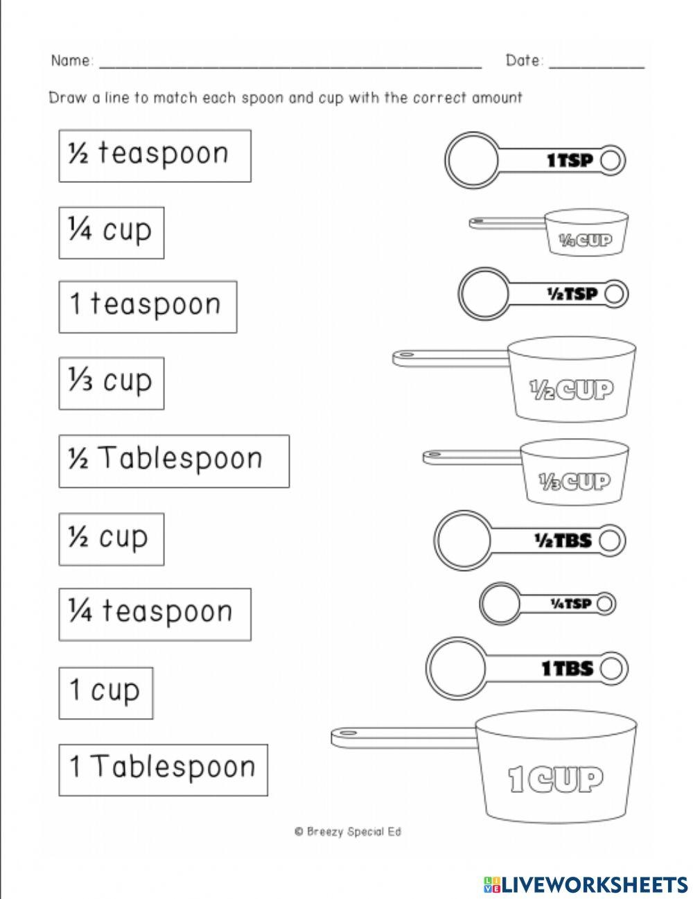 measuring worksheet