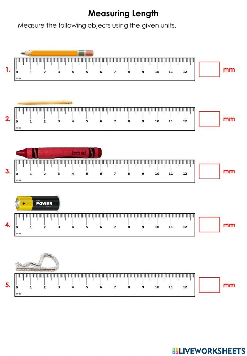 Measuring Length In Mm And Cm Worksheet Live Worksheets Worksheets 