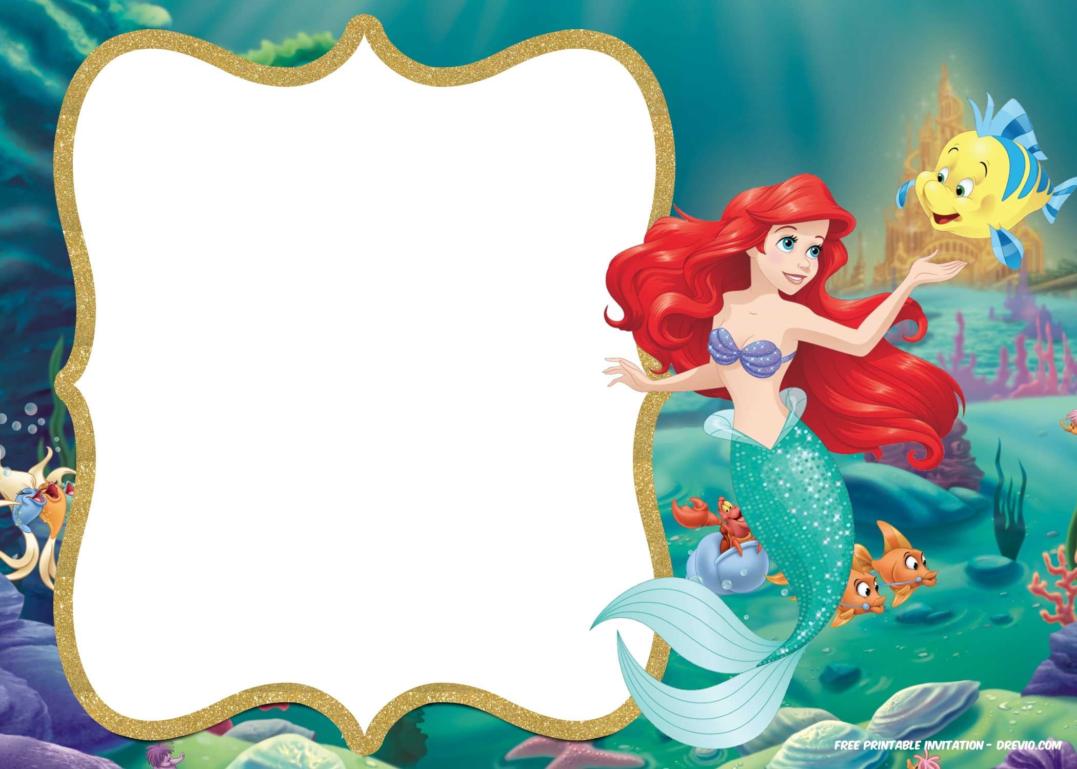 free printable mermaid invitation template