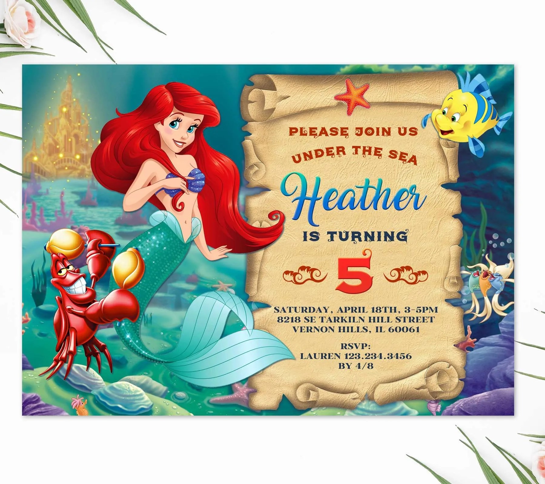 Mermaid Invitation Template