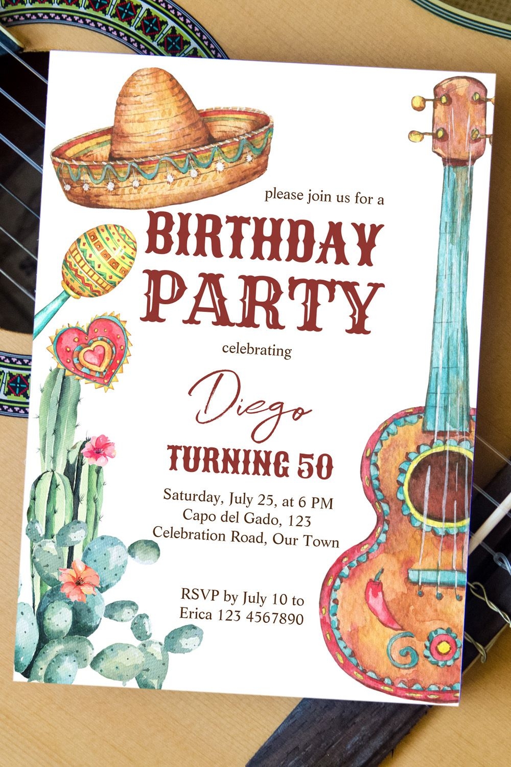 Mexican Fiesta Birthday Party Invitation Template Artofit