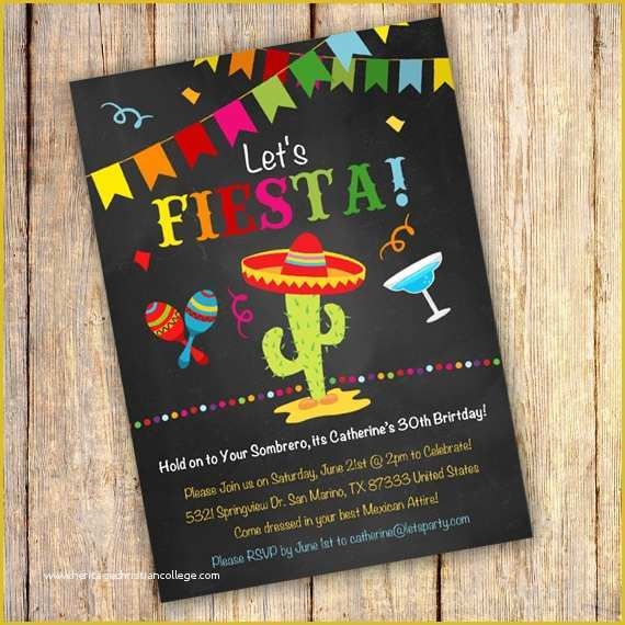 fiesta birthday party invitation template