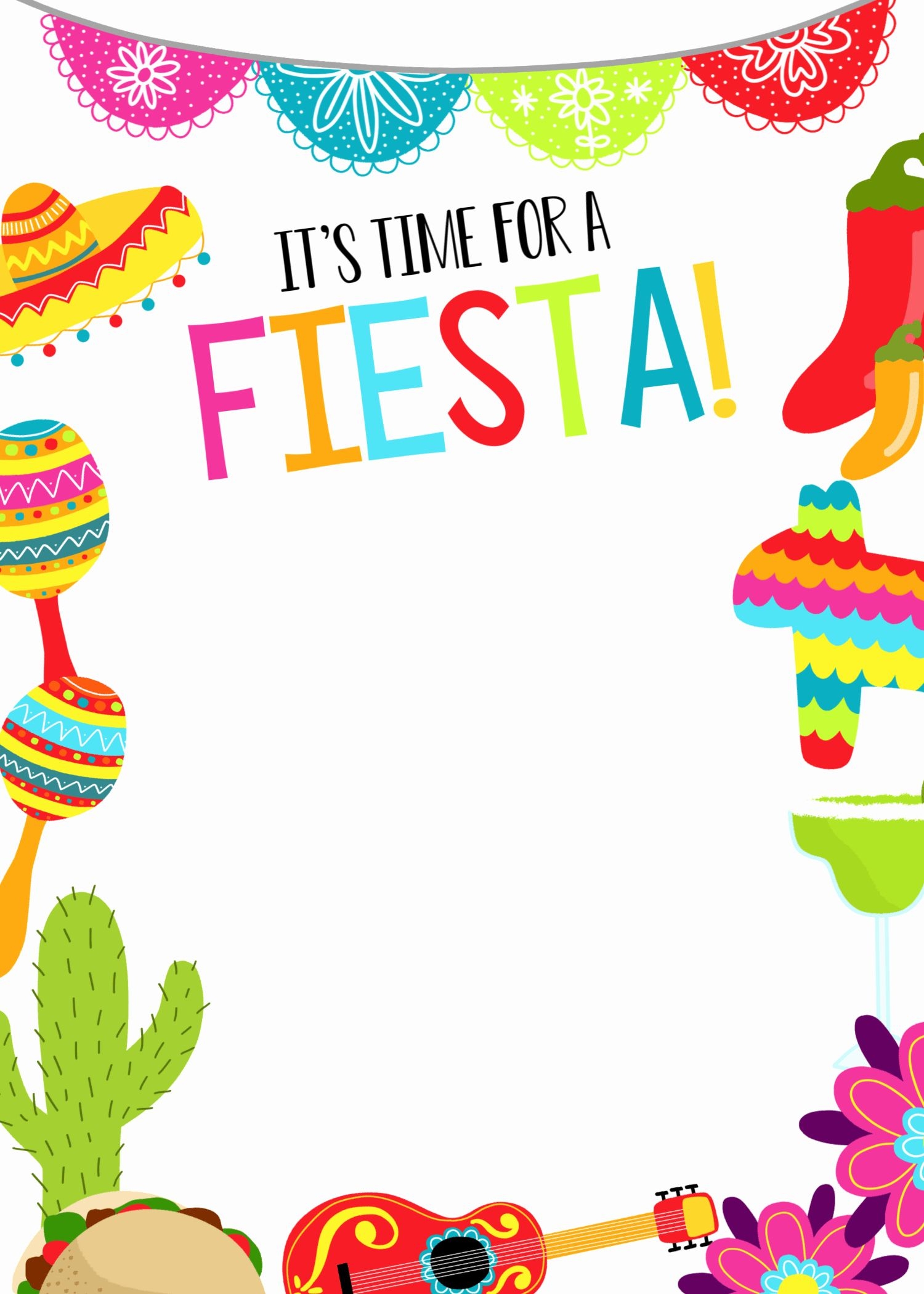 Mexican Theme Invitation Template Content Calendar Template