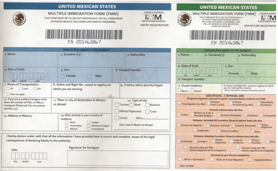 printable tourist card for mexico