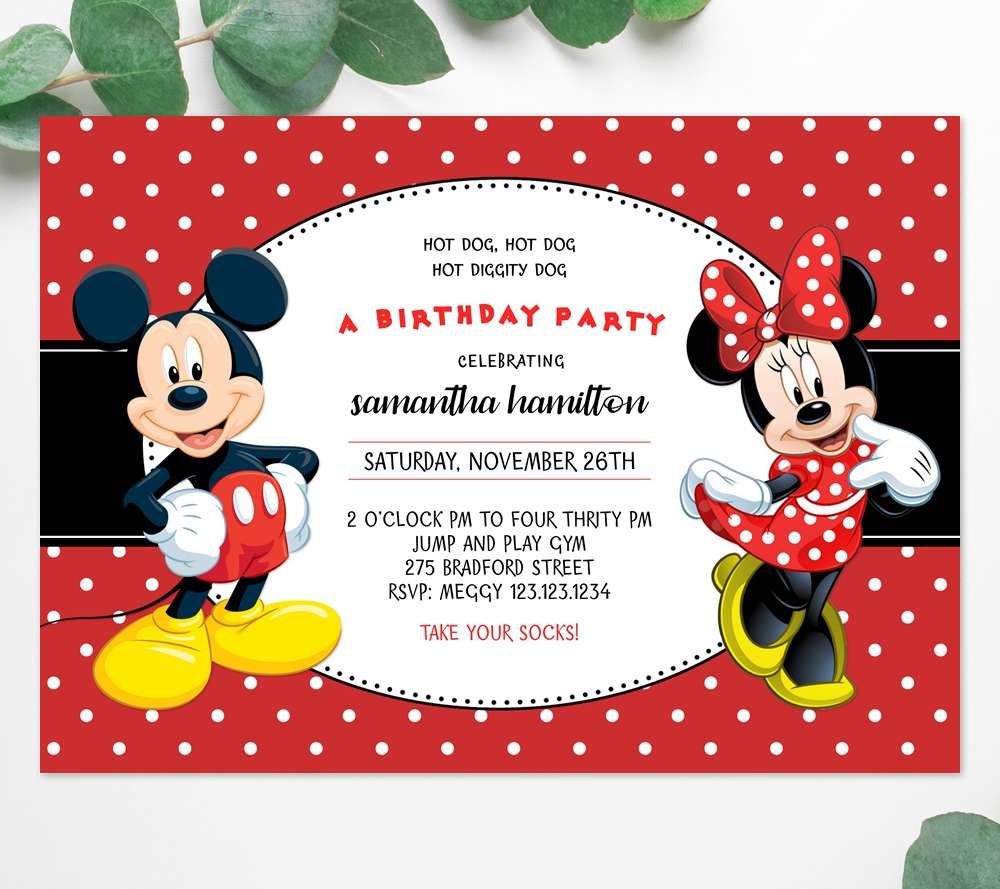 free mickey and minnie invitation templates