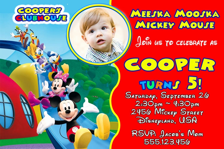 Mickey Mouse Clubhouse Invitation Template Unique Mickey Mouse 
