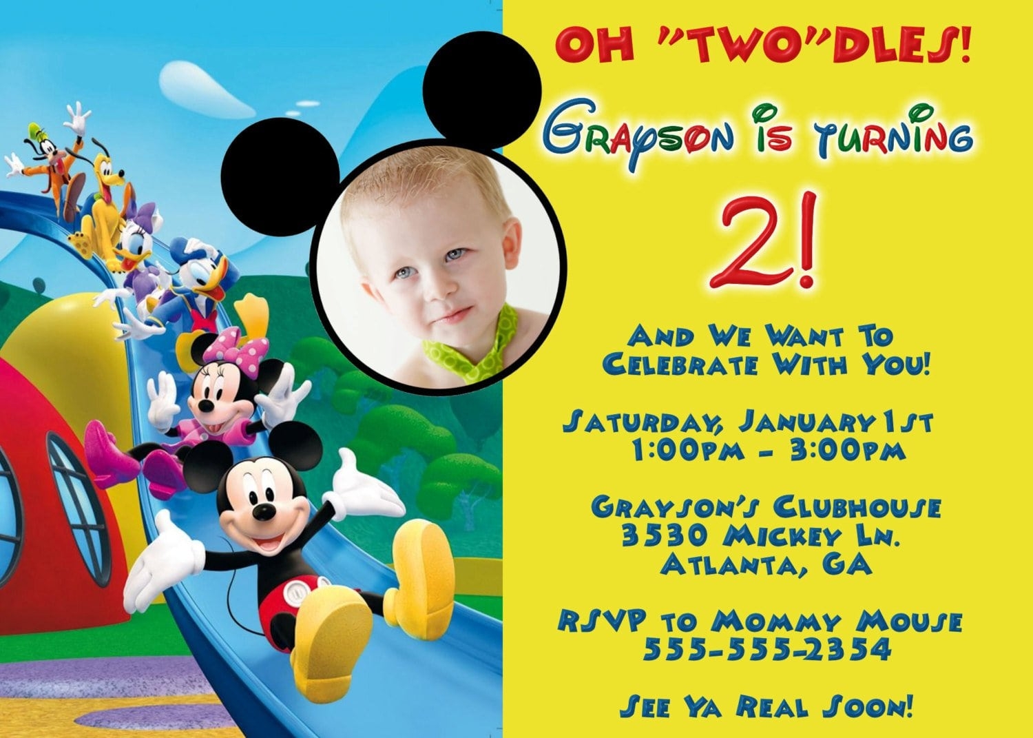 Mickey Mouse Clubhouse Invitation Template