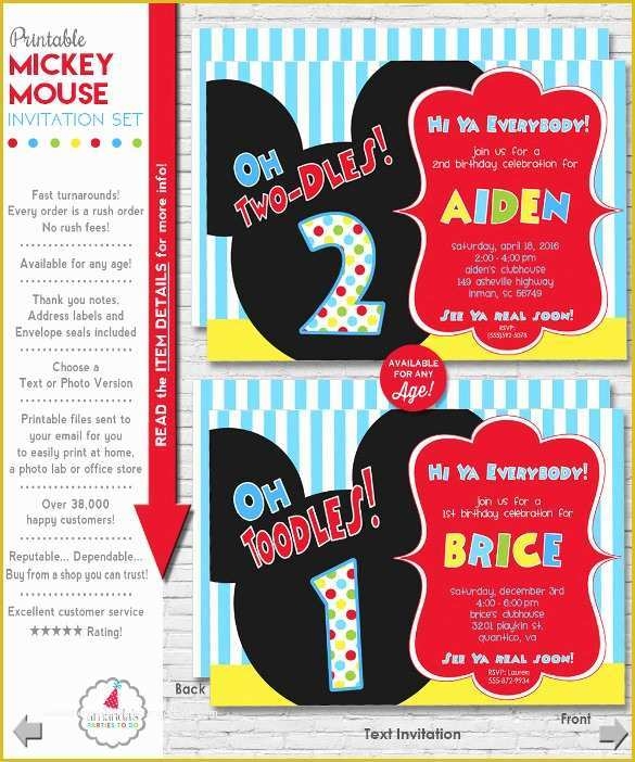 Mickey Mouse Invitation Template Free Download Of 31 Mickey Mouse 