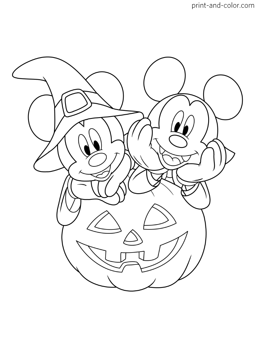 Mickey Mouse Pumpkin Coloring Pages Coloring Nation