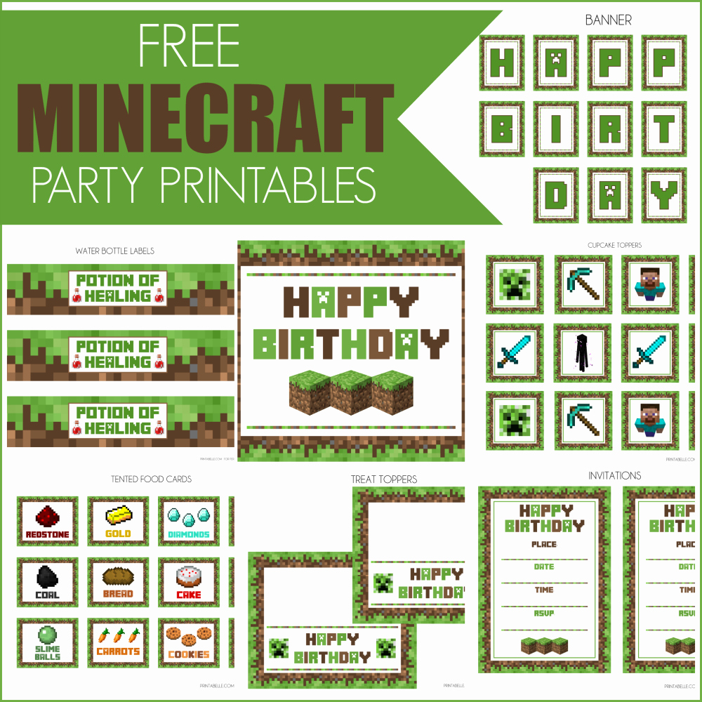 Minecraft Party Invitation Template