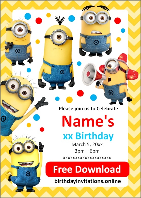 Minion Invitation Minion Birthday Invitation Minions Party Custom The 