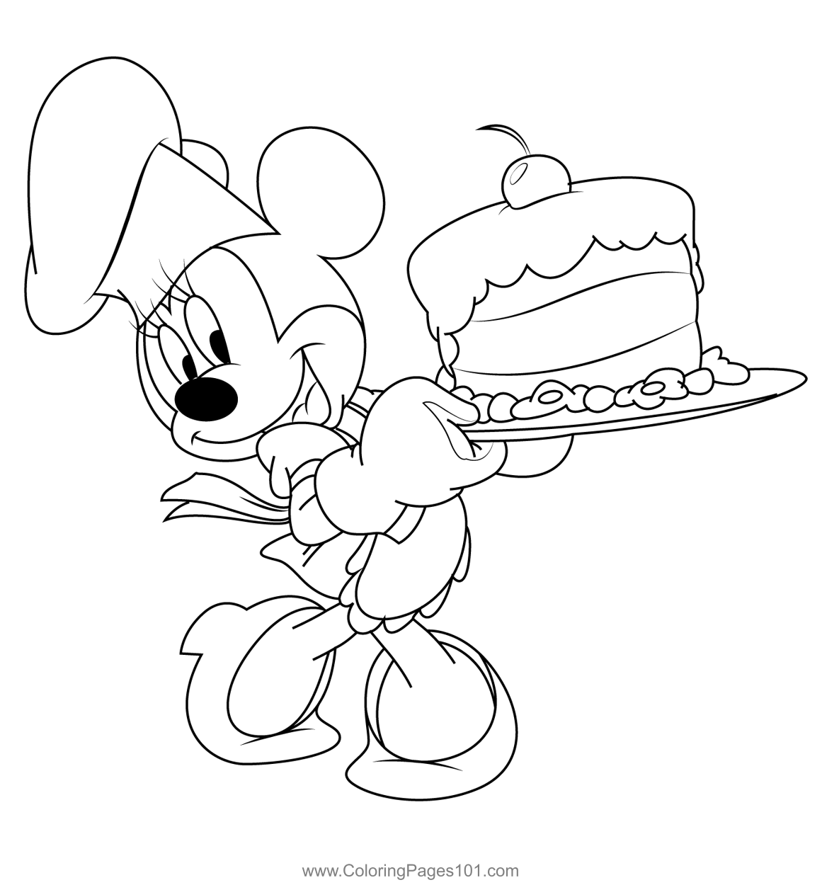 minnie mouse coloring page free