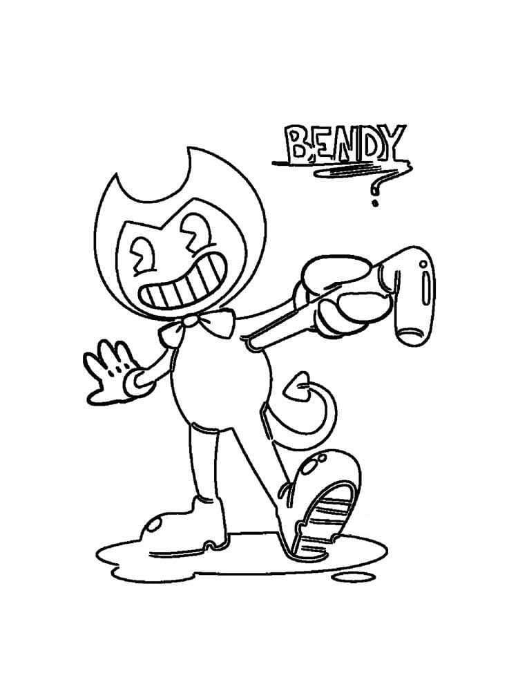 Mischievous Bendy Coloring Page Free Printable Coloring Pages For Kids