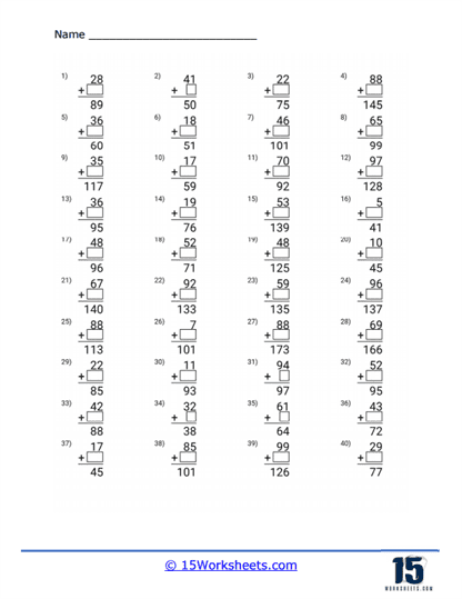 Missing Addends Worksheets 15 Worksheets