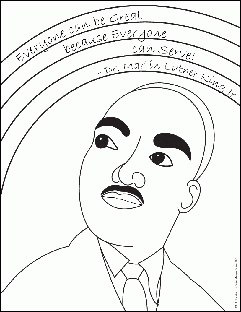 Mlk Coloring Page Free Coloring Home