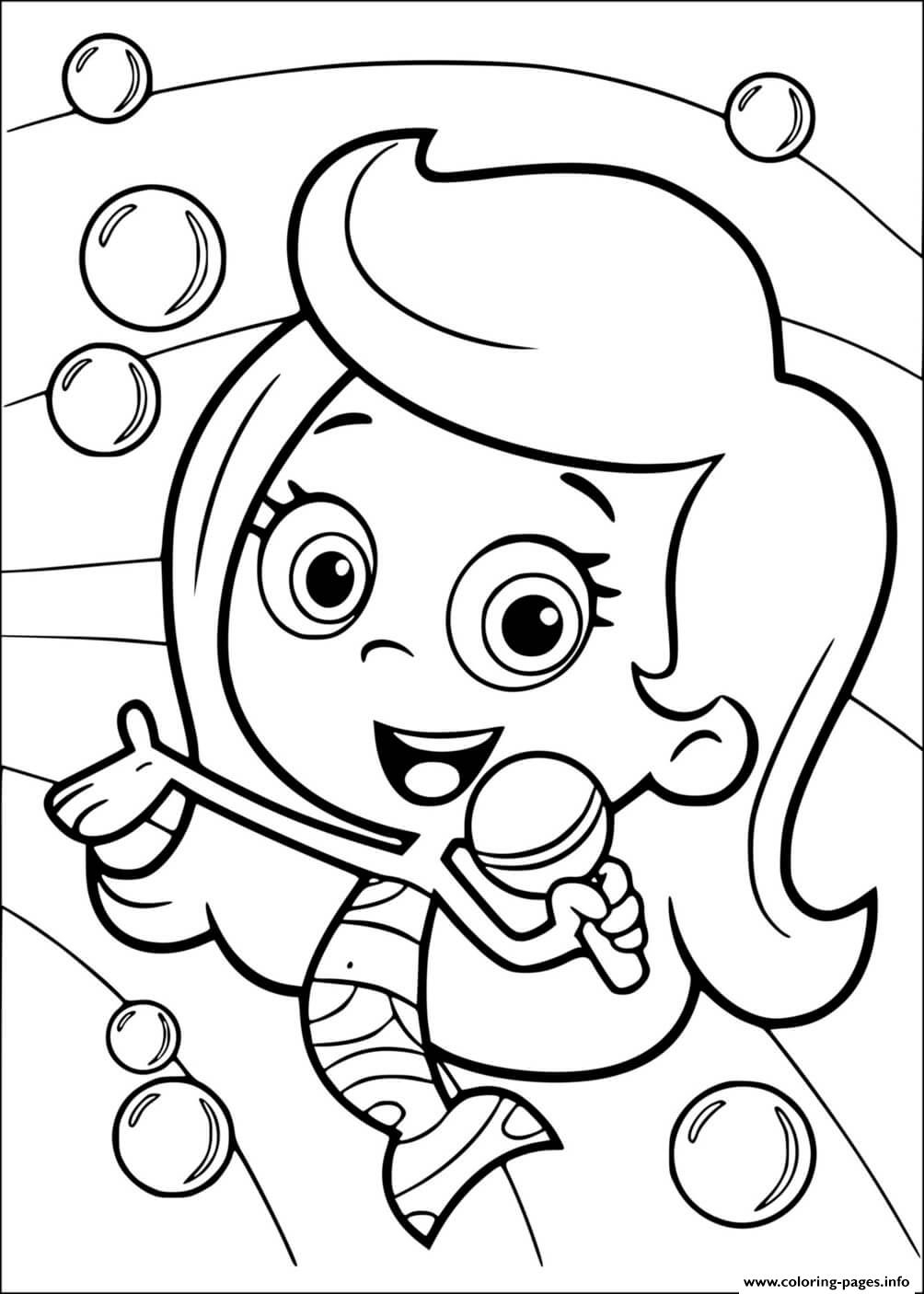 Molly Bubble Guppies Coloring Page Printable