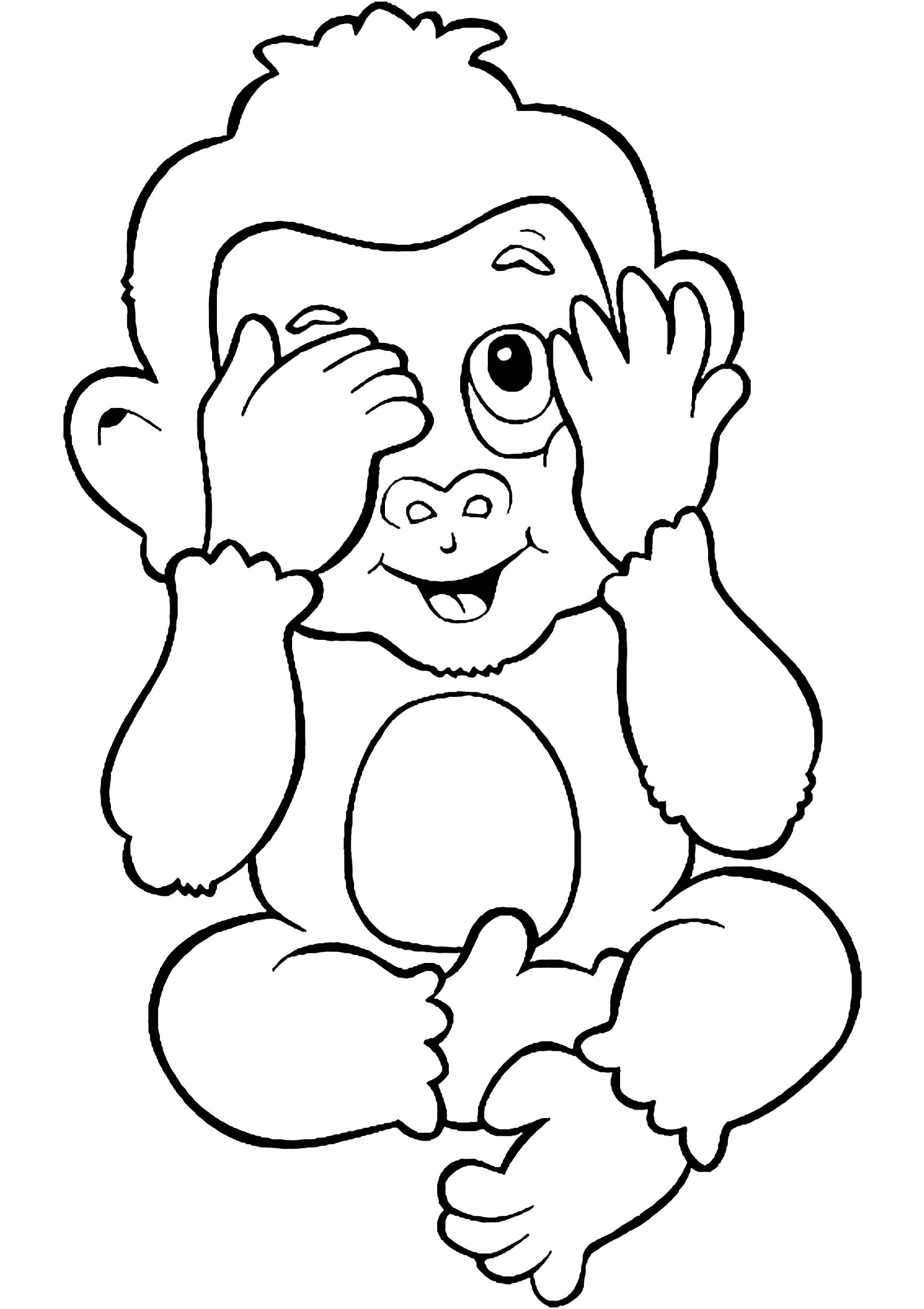 Monkey Coloring Page To Print Monkey Coloring Pages