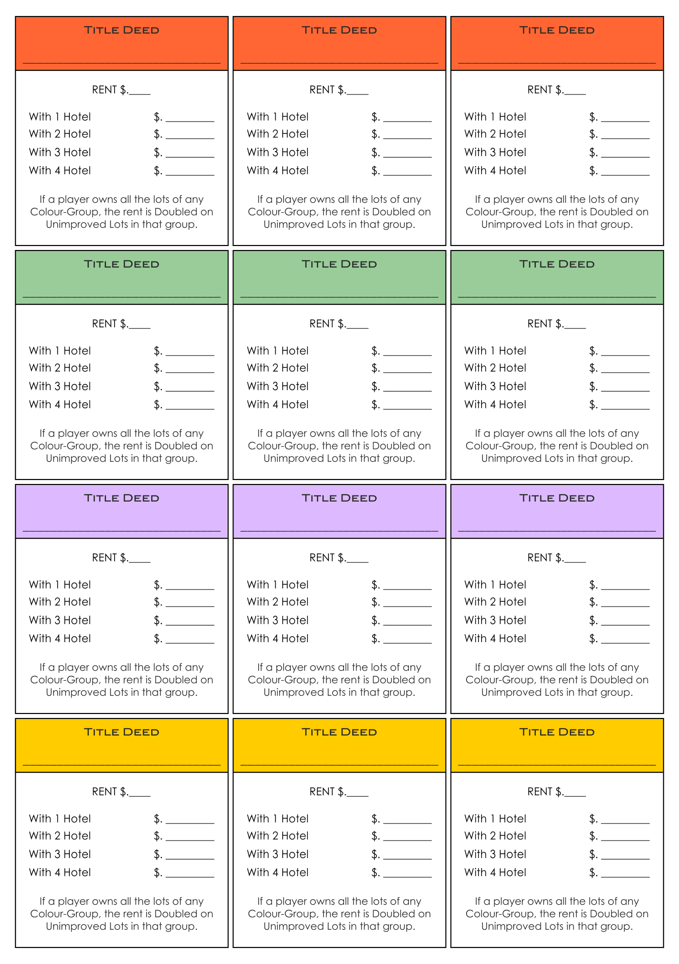 printable board game cards