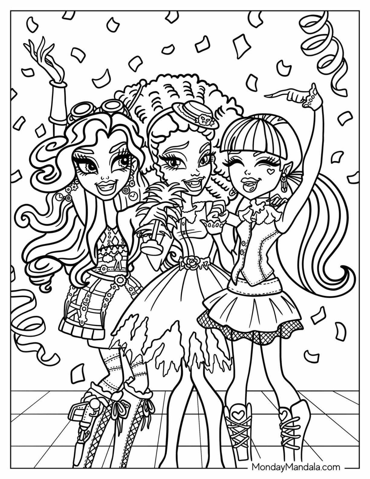 free monster high coloring pages