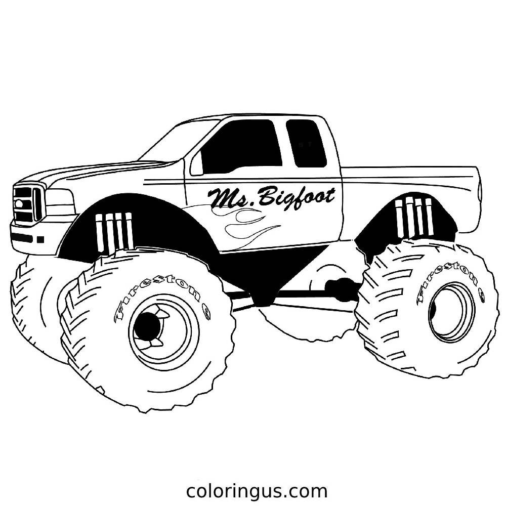 Coloring Page Monster Truck