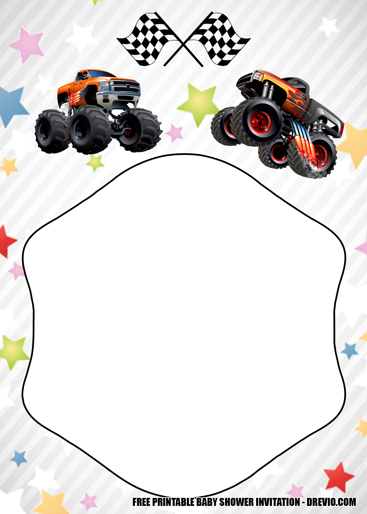 Monster Truck Invitation Template Free