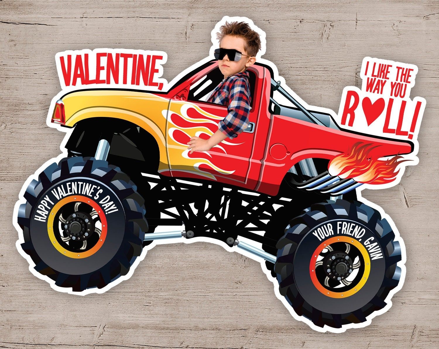 Monster Truck Valentine 39 s Day Card Monster Truck Valentine Card