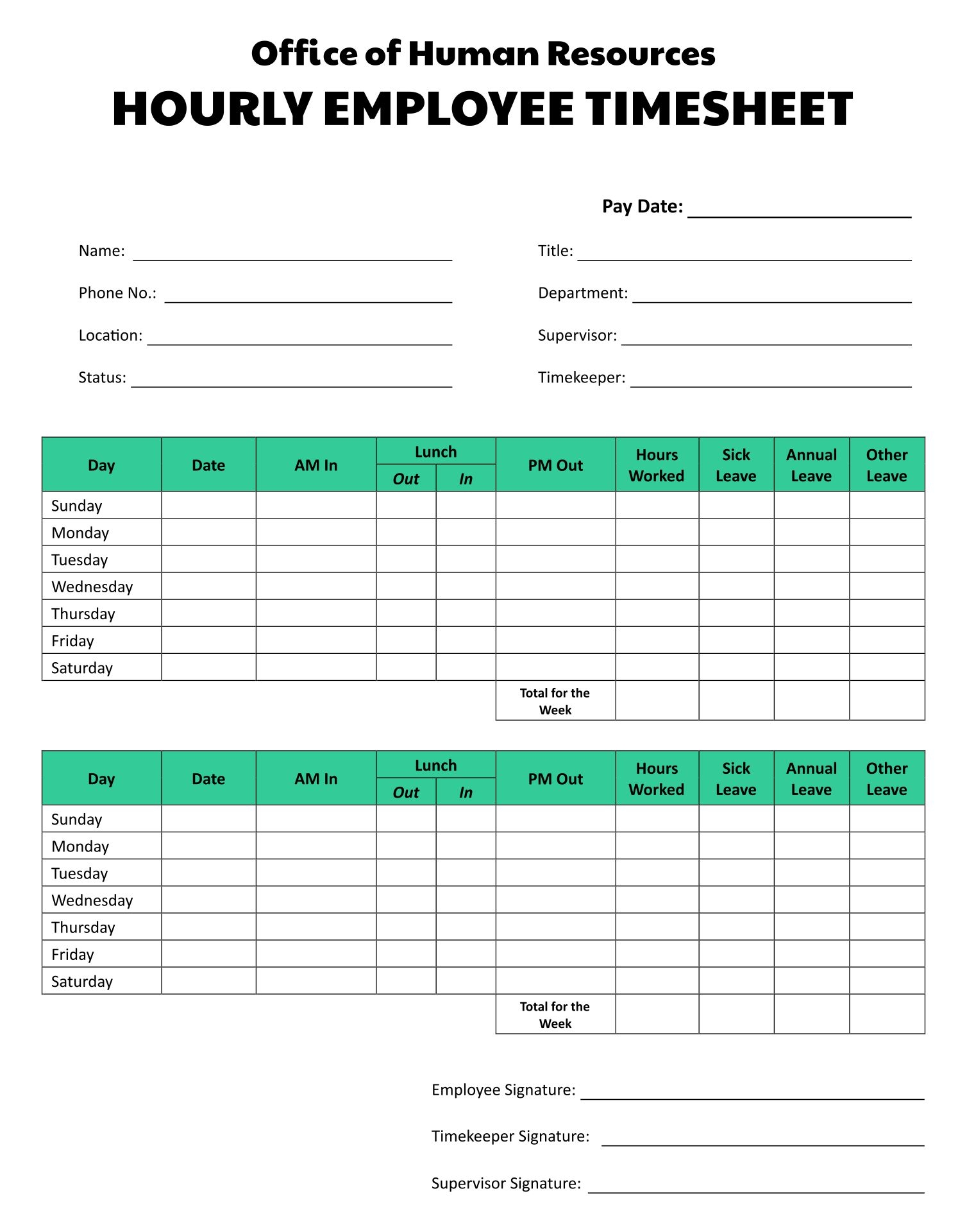 Monthly Time Sheets 10 Free PDF Printables Printablee