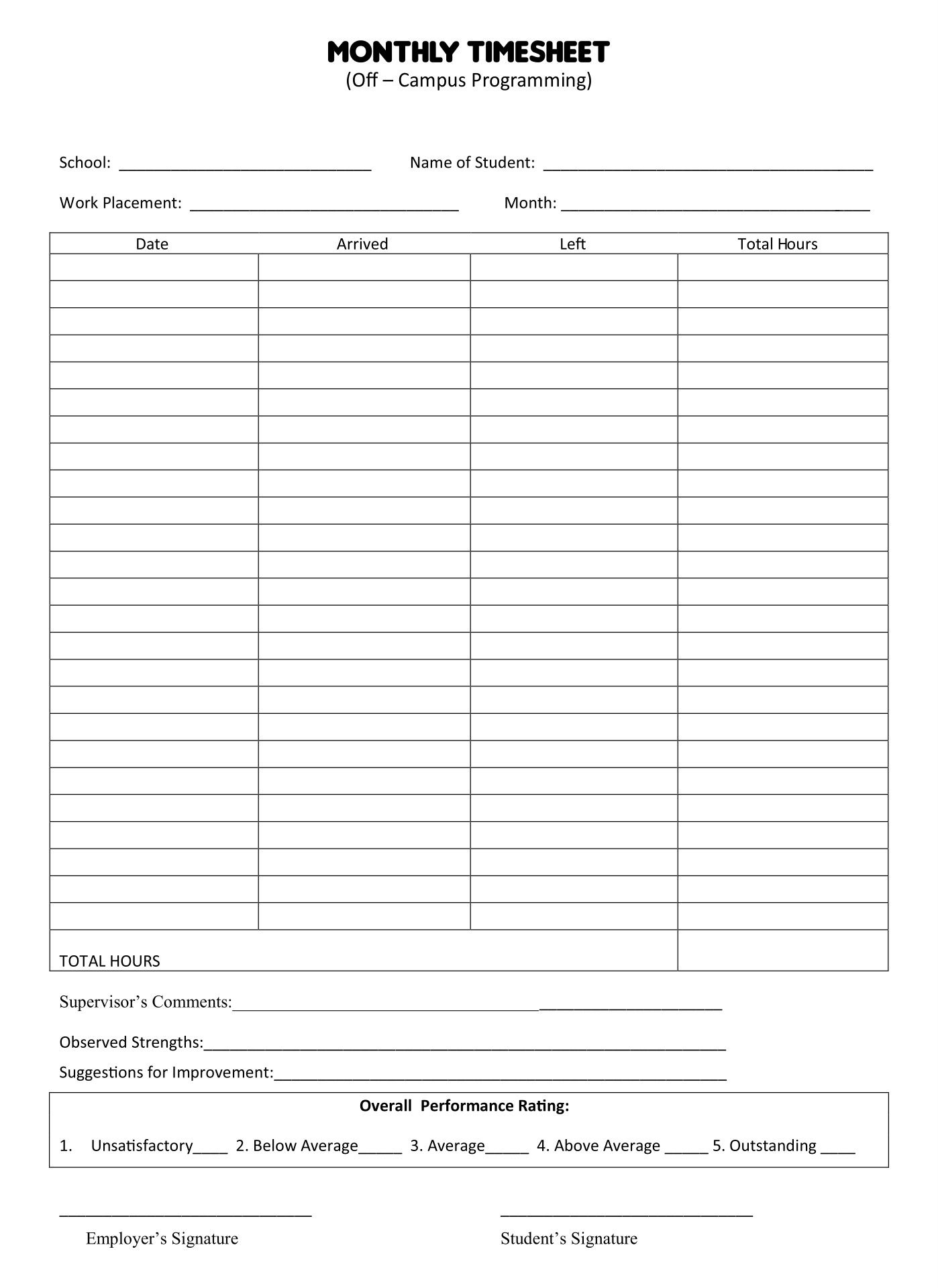 Monthly Time Sheets 10 Free PDF Printables Printablee