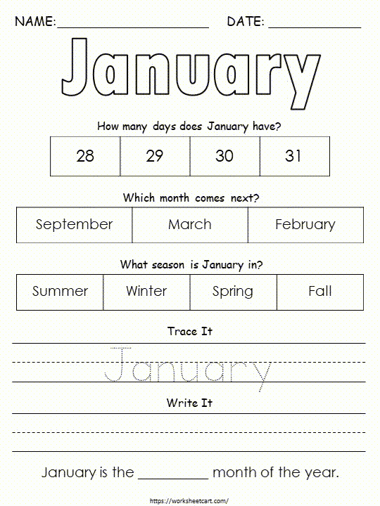 Months Of The Year Worksheets Kindergarten Worksheets Tracing