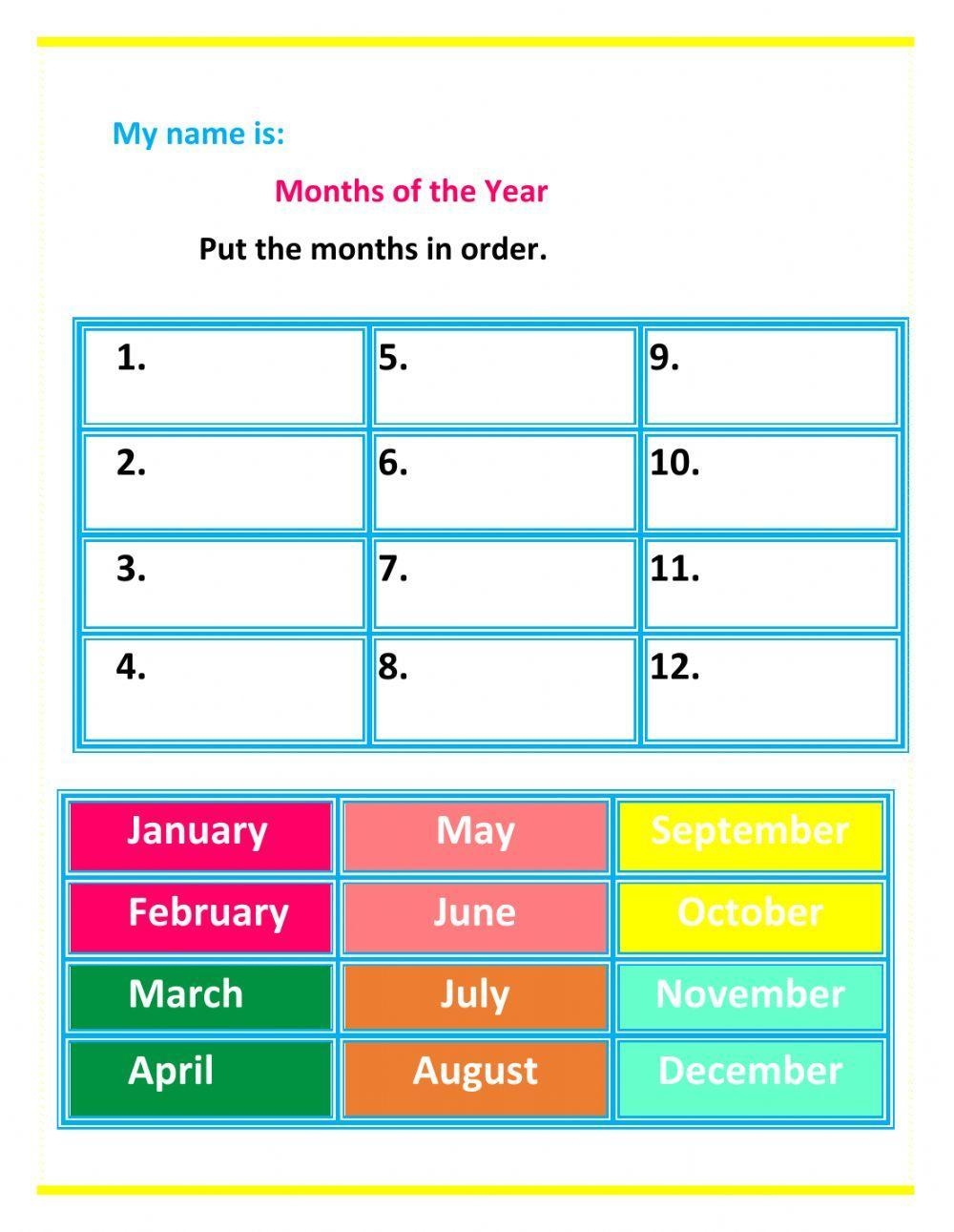 Months Of The Year Worksheets Kindergarten Worksheets Tracing 