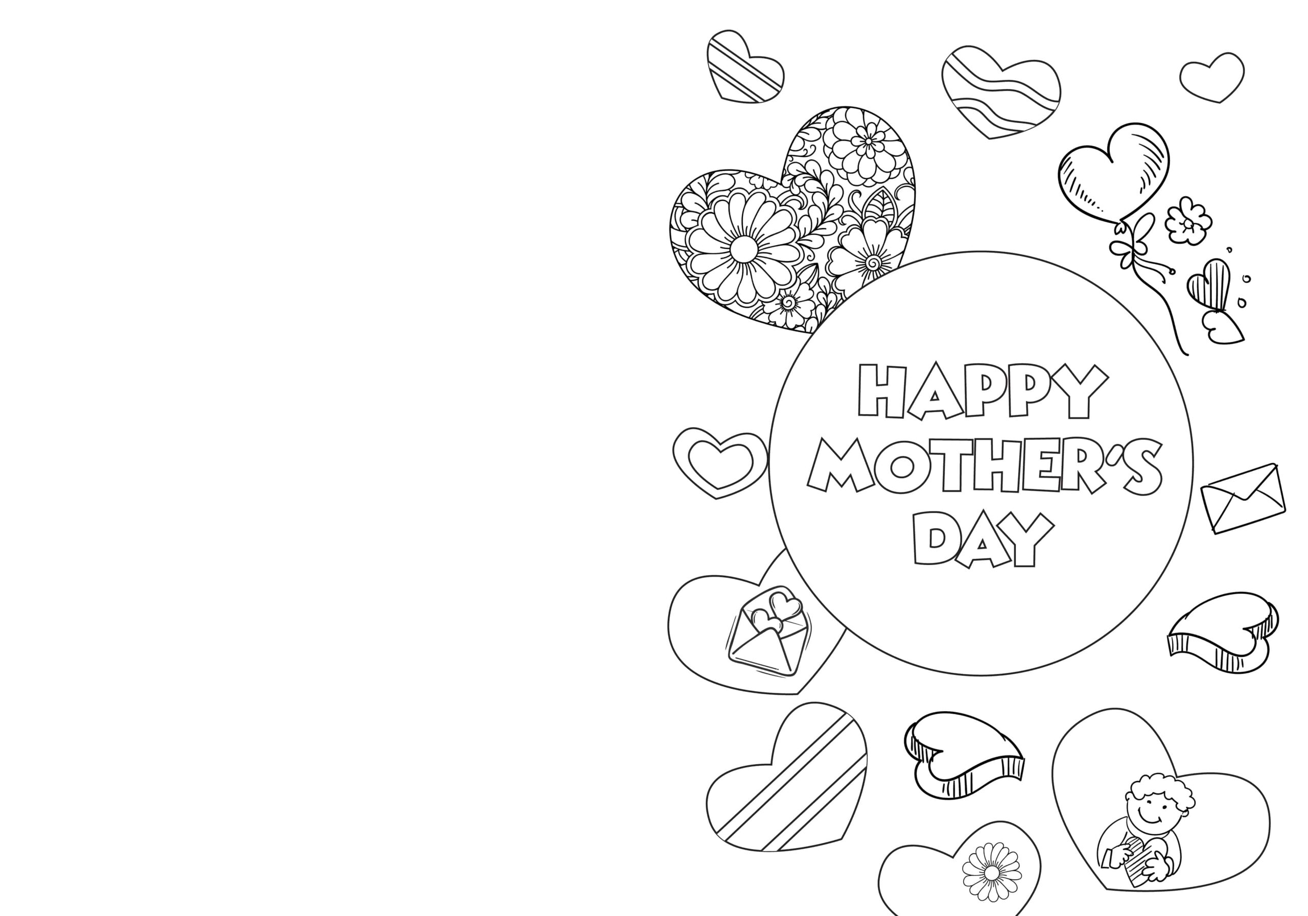 printable mothers day cards for kids to color