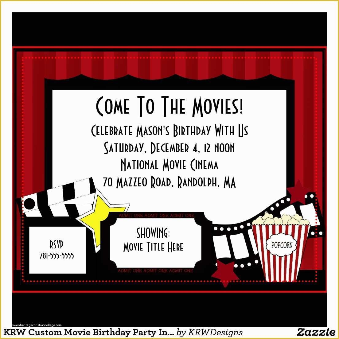 free movie invitation template