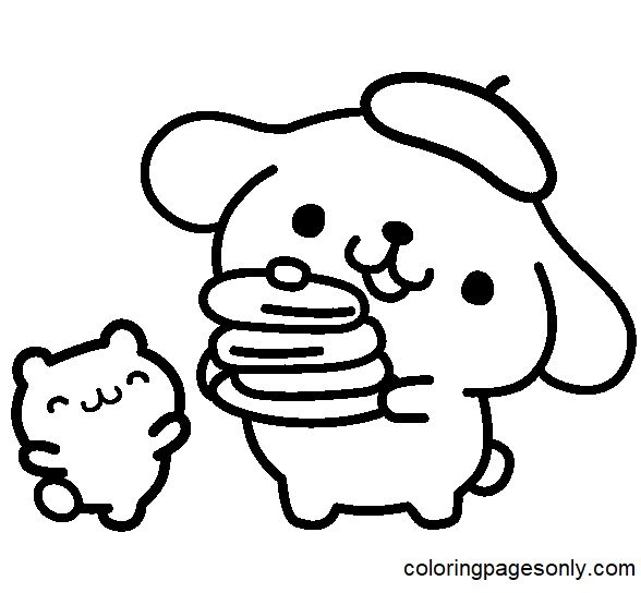 Muffin And Pompompurin Coloring Page Coloring Page Page For Kids And