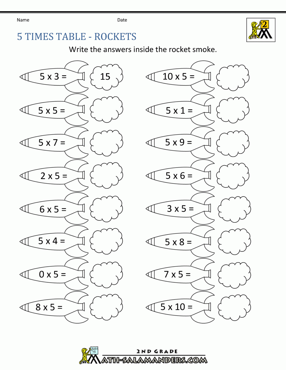 multiplication worksheets by 5