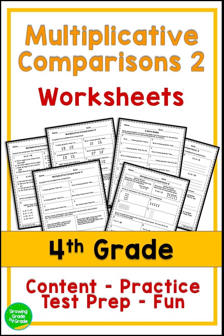 Multiplicative Comparison Worksheets Kidsworksheetfun