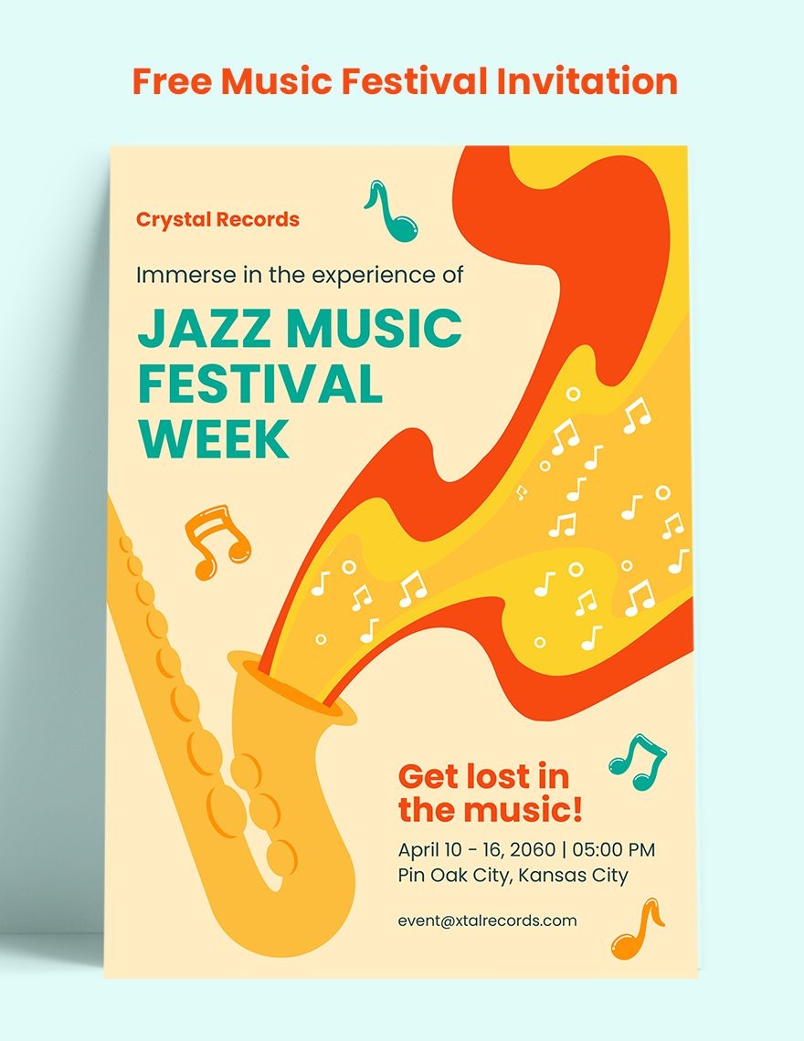 Music Festival Invitation In Illustrator PSD JPG Word Google Docs