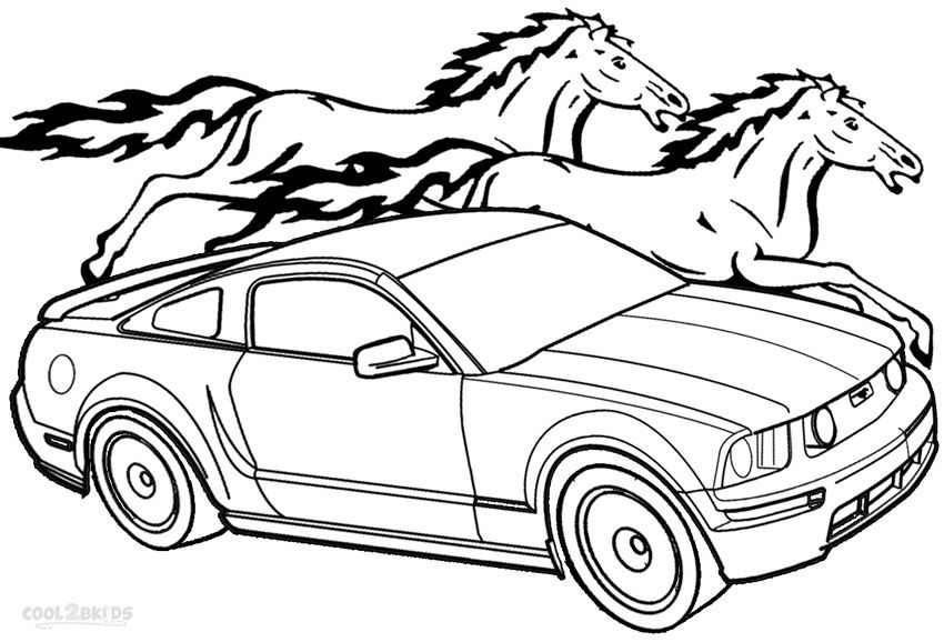 Mustang Car Coloring Pages Free Coloring Home