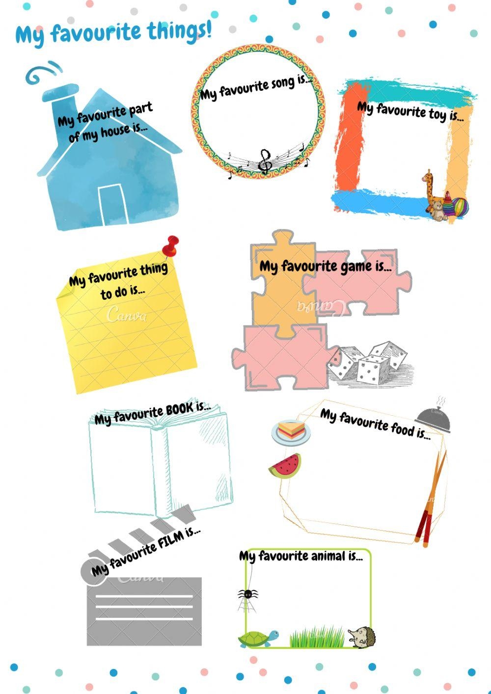 My Favorite Thing Worksheet All Kids Network Worksheets Library