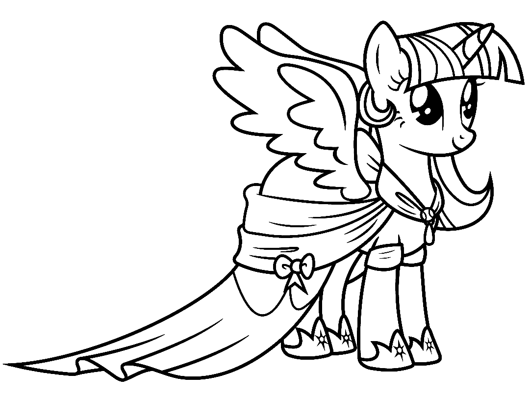My Little Pony Princess Twilight Sparkle Coloring Page Free Printable