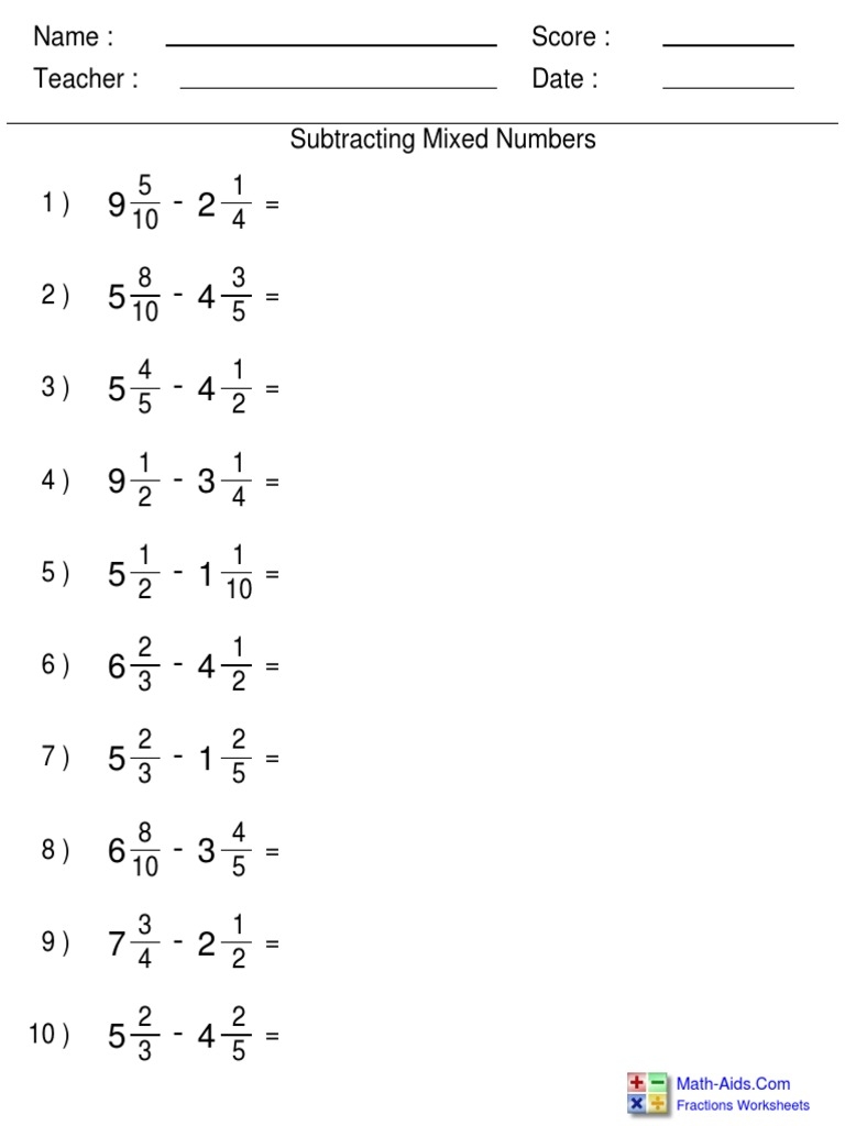 math aid worksheets