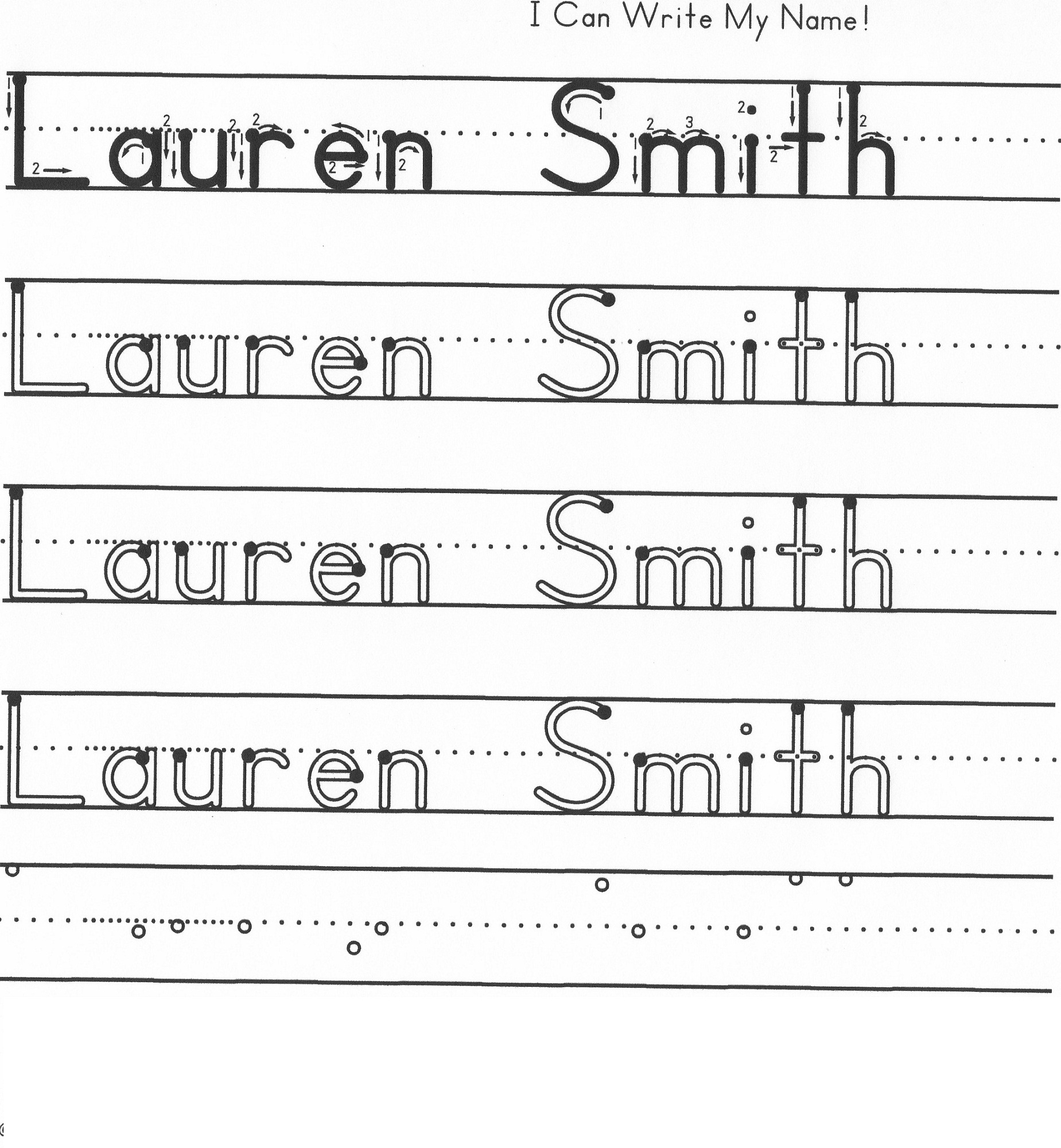 name trace worksheets
