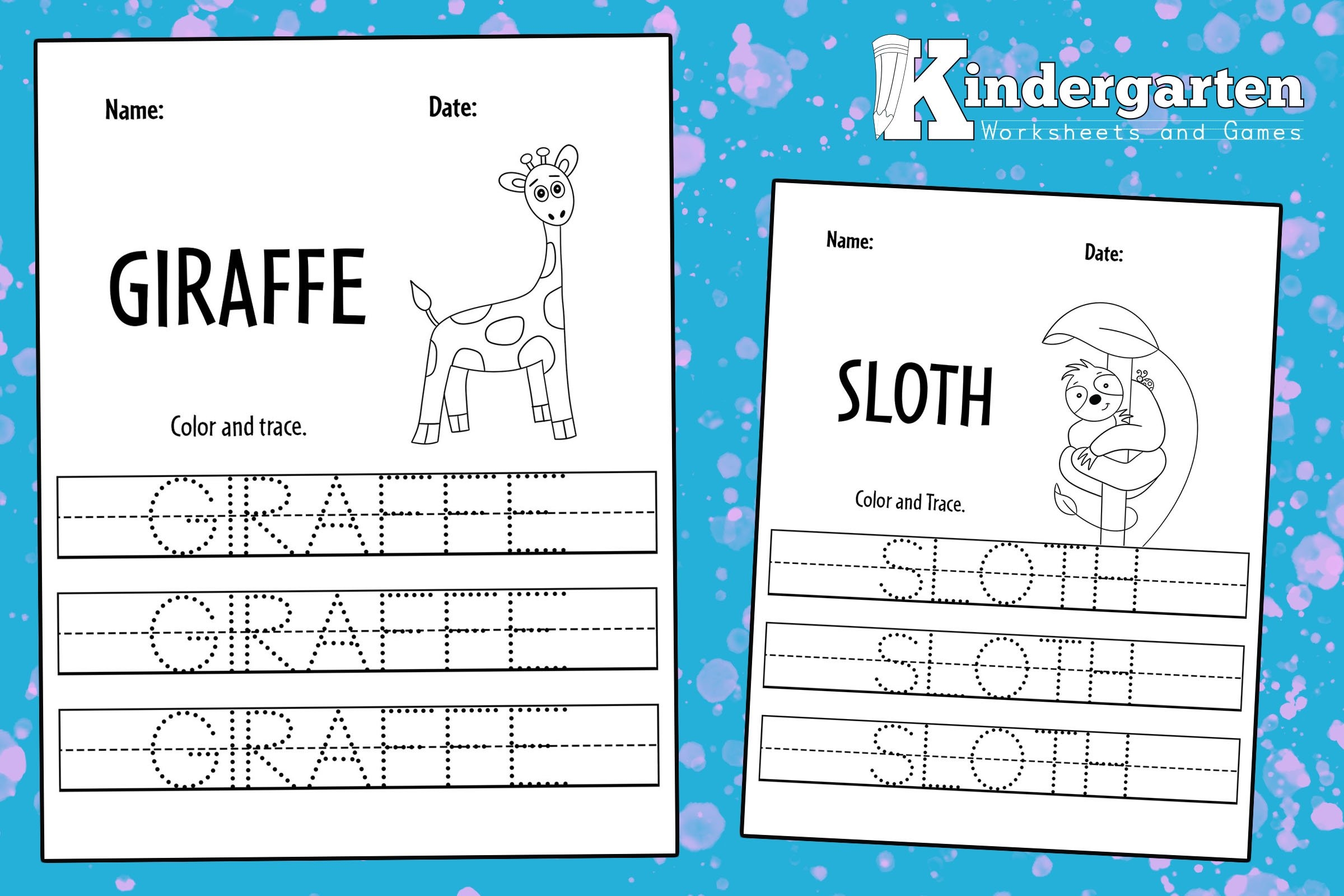 Name Trace Worksheets Worksheets For Kindergarten