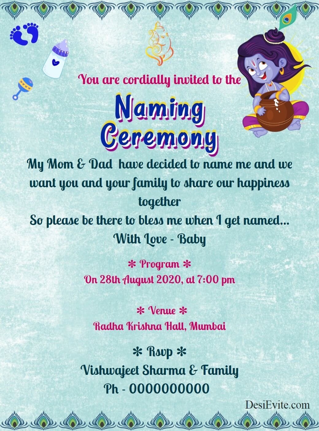 Naming Ceremony Invitation Ideas Infoupdate