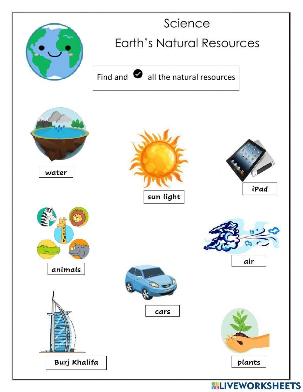 Natural Resources Worksheet For KG Live Worksheets Worksheets Library