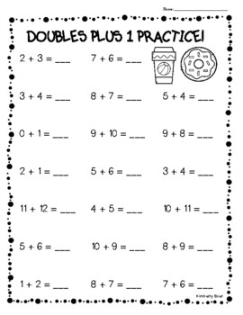 doubles plus one worksheets